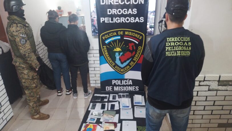 Pareja de dealers detenida con 118 dosis de cocaína para la venta en Posadas