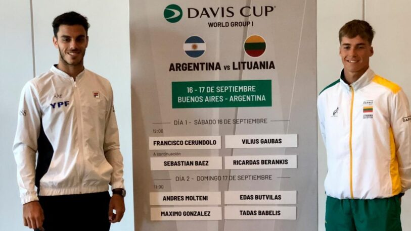 Cerúndolo abrirá la serie de Copa Davis ante Lituania