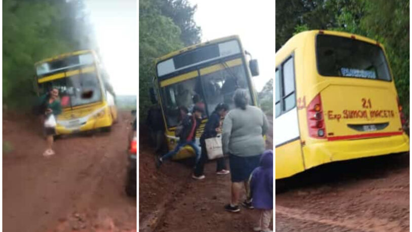 San Ignacio: un colectivo cayó en una zanja por el mal estado de la ruta 210