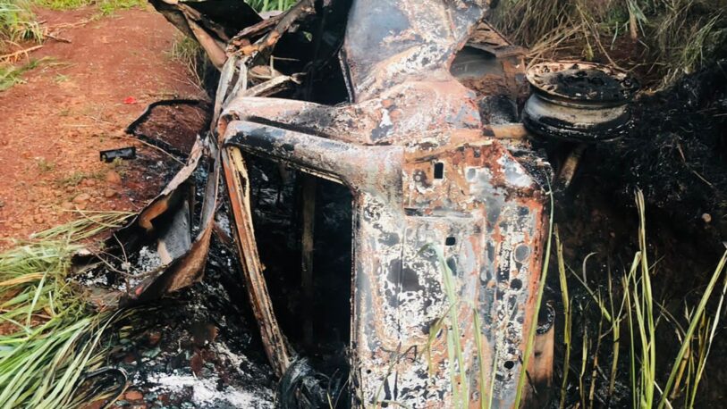 San Pedro: despiste causó el incendio de un auto y el conductor murió calcinado