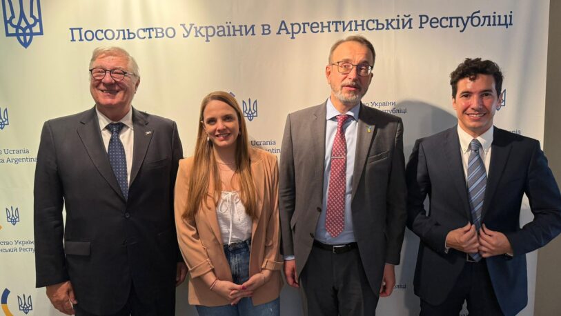 Pedro Puerta y Florencia Klipauka se reunieron con el embajador de Ucrania Yurii Klymenko