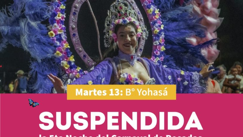 Por cuestiones climáticas, suspenden la última noche de Carnavales Posadeños