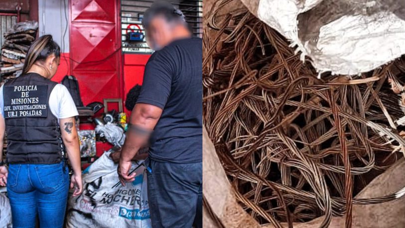 Tras siete allanamientos en Posadas incautaron cerca de 800 kilos de cobre