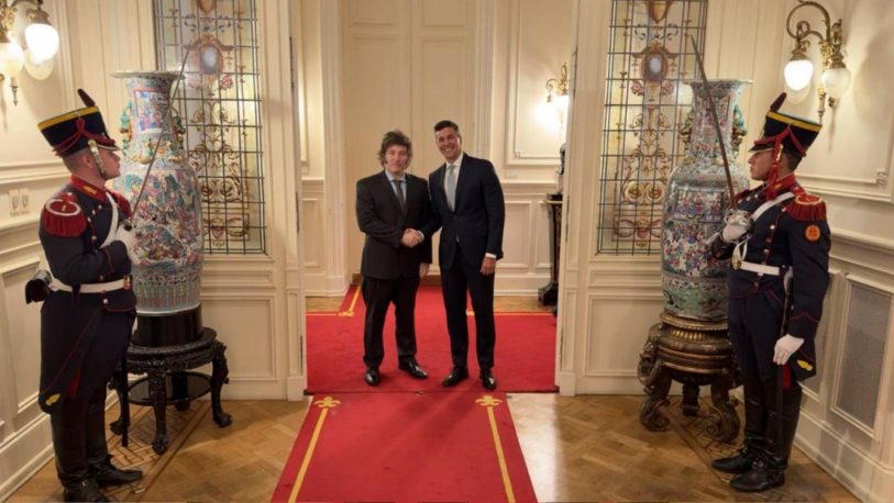 Javier Milei recibió en la Casa Rosada a Santiago Peña, presidente de Paraguay