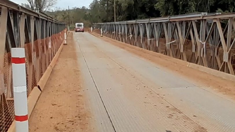 El puente del A° Pindaytí fue habilitado para vehículos de hasta 10 toneladas