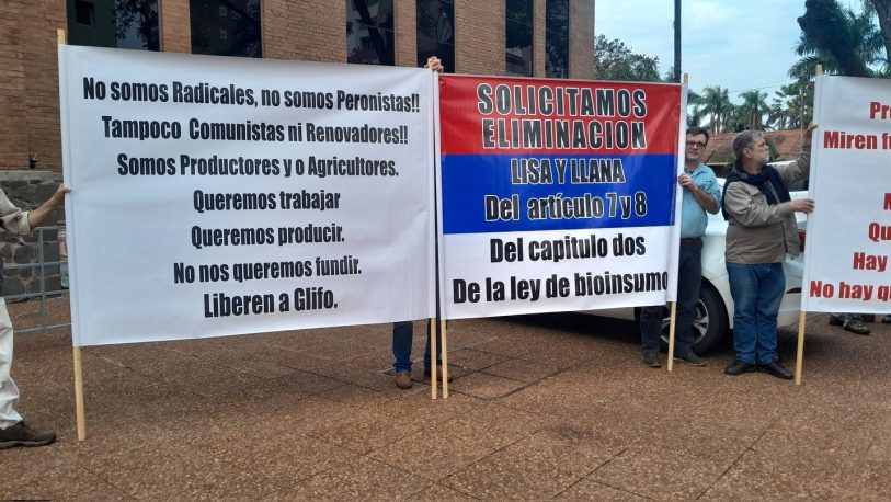 Productores autoconvocados protestaron contra ley de bioinsumos en Misiones